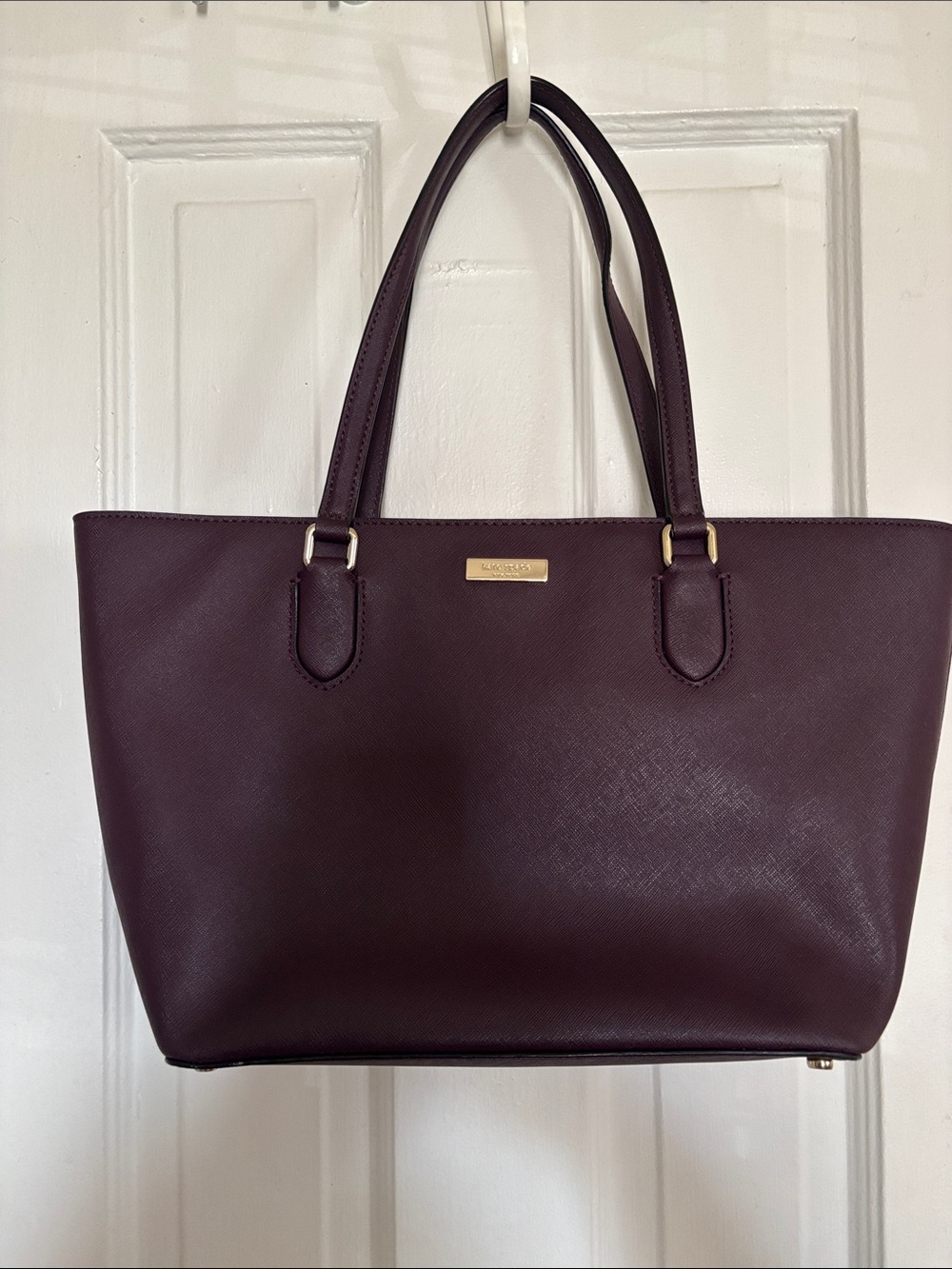 kate spade Plum Saffiano Leather Tote Satchel